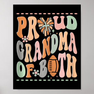 Poster Avó Orgulhosa De Ambos Torcida Cheerleader Foo