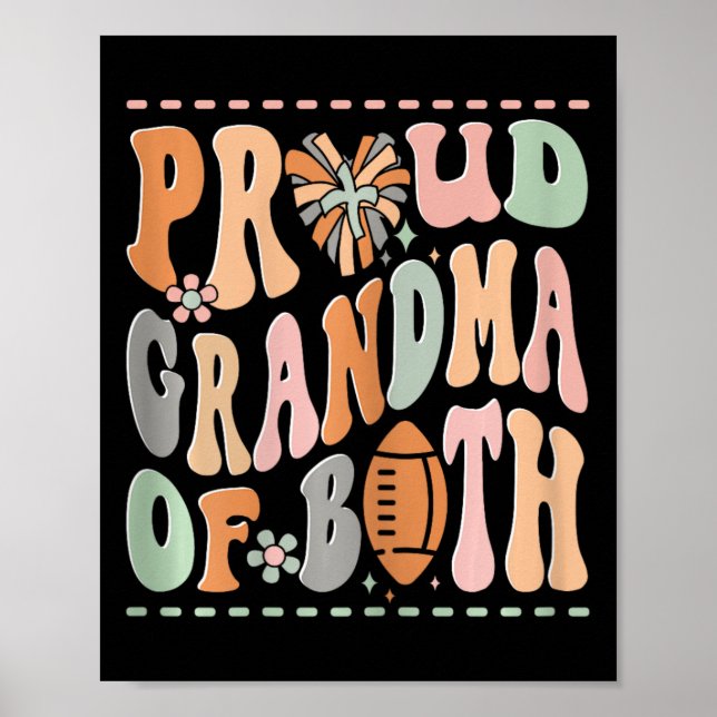 Poster Avó Orgulhosa De Ambos Torcida Cheerleader Foo (Frente)