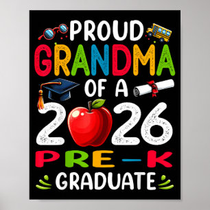 Poster Avó orgulhosa de graduado pré-escolar de 2026 no d