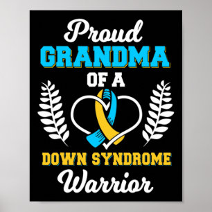 Poster Avó Orgulhosa De Um Guerreiro Com Síndrome De Down