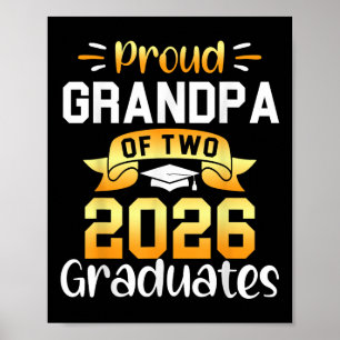 Poster Avô Orgulhoso dos Graduados de 2026 Gêmeos Seniors