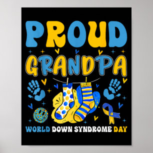 Poster Avô Orgulhoso Retrô Dia Mundial da Síndrome de Dow