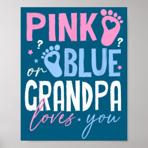 Poster Avô rosa ou azul ama revelação de gênero novo