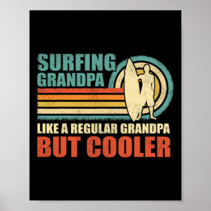 Poster Avô Surfista Vintage Como Um Avô Normal Gordo