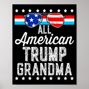 Poster Avó trump americana óculos de sol bandeira america