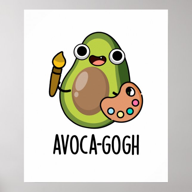 Poster Avoca-gogh Funny Avocado Artista Pun (Frente)