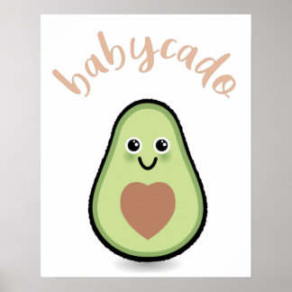 Poster Avocado mit Herz Babycado für ein Baby