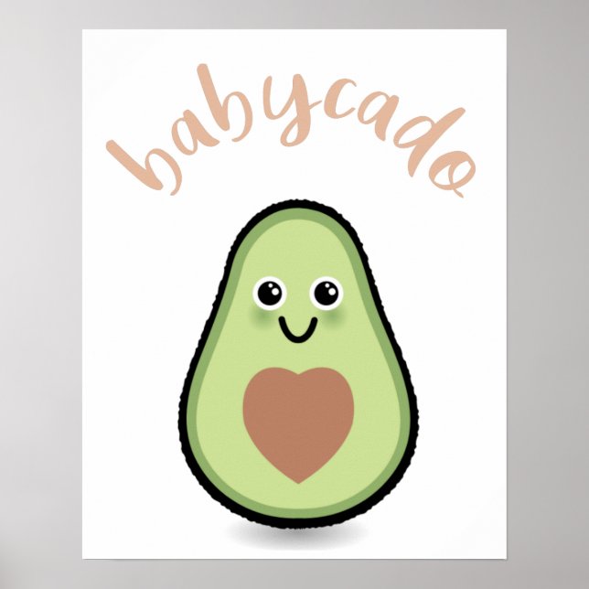 Poster Avocado mit Herz Babycado für ein Baby (Frente)