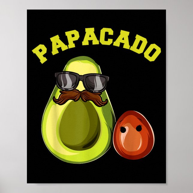 Poster Avocado Shirt For Men, Papacado Pregnancy Announce (Frente)