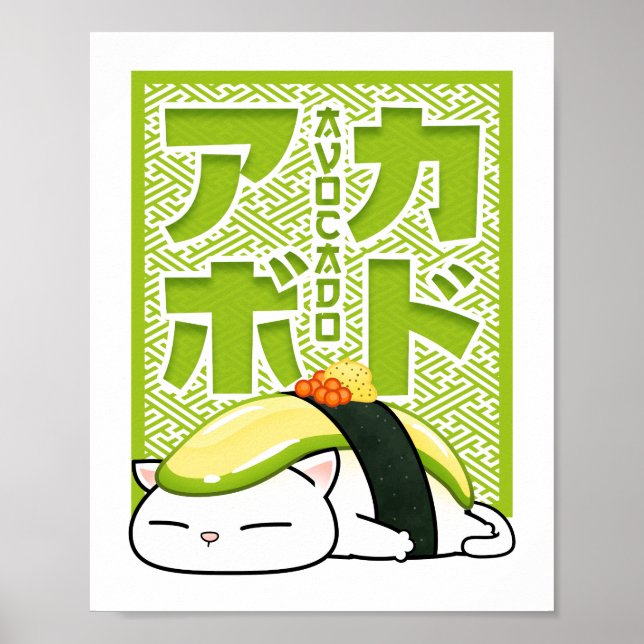 Poster Avocado Sushi Cat (Frente)