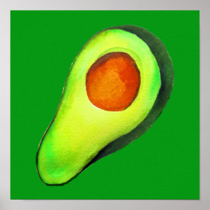Poster Avocado viciado em arte verde