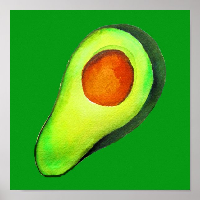 Poster Avocado viciado em arte verde (Frente)
