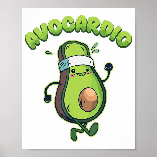 Poster Avocardio Funny Running Marathon Runner (Frente)