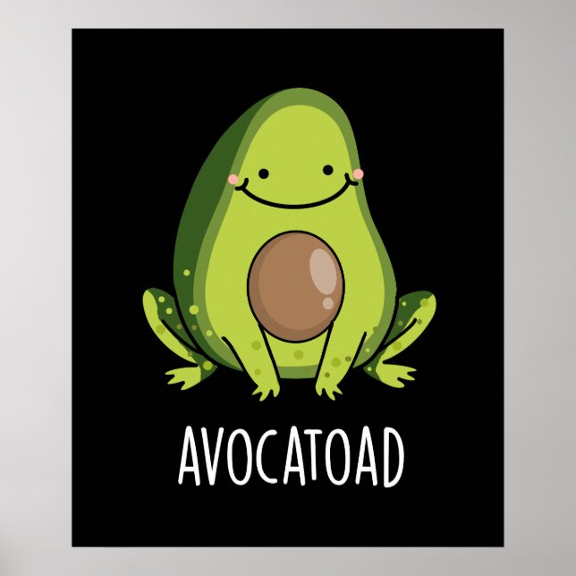 Poster Avocatoad Funny Avocado Toad Toad Pun Dark BG (Frente)