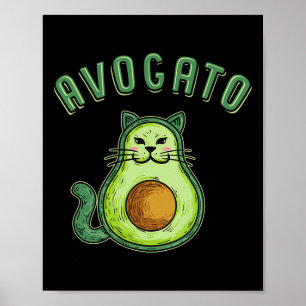 Poster Avogato - Cinco engraçados de Mayo Avocado Cat