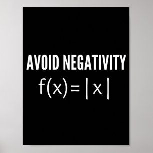 Poster avoid negativity math equation