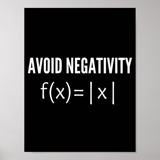Poster avoid negativity math equation (Frente)