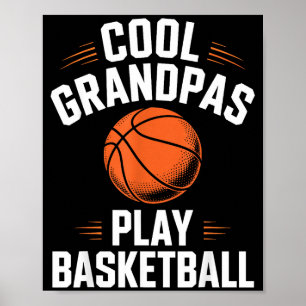 Poster Avôs Legais Jogam Basquete Ilustração do Vô