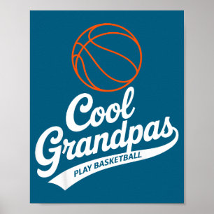 Poster Avôs Legais Jogam Basquete Ilustração do Vô