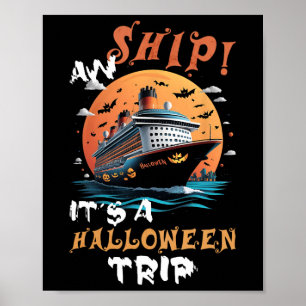 Poster Aw Navio Halloween Trip Family Cruise Engraçado Ha