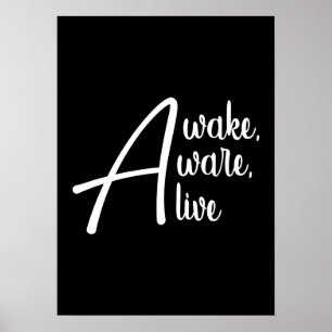 Poster Awake, Aware, Vivo - Gym, Hustle, Sucesso