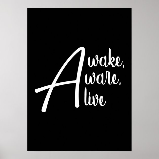 Poster Awake, Aware, Vivo - Gym, Hustle, Sucesso (Frente)