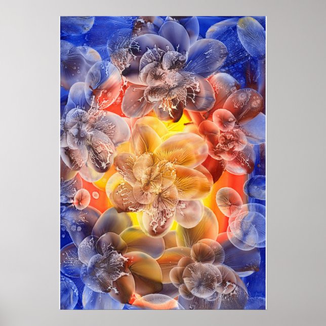 Poster Award-Winning Hand Painted Gouache Flowers (Frente)