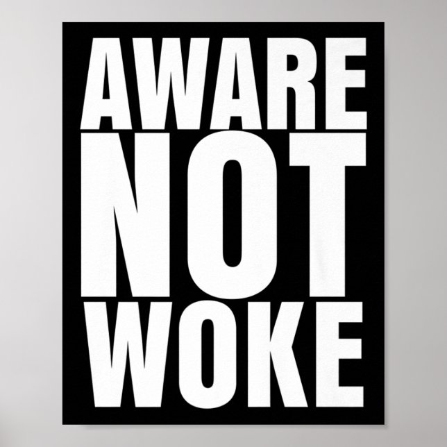 Poster Aware Não Woke _ Roupa Anti-woke Premium _1 (Frente)