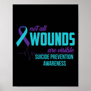 Poster Awarenes para a prevenção do suicídio da fita lacr