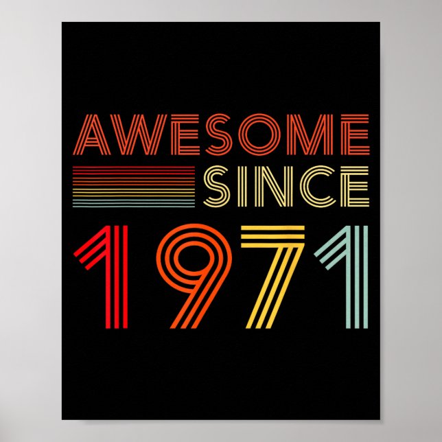 Poster Awesome 55 Birthday Decorations Men 55yr 1971 55th (Frente)