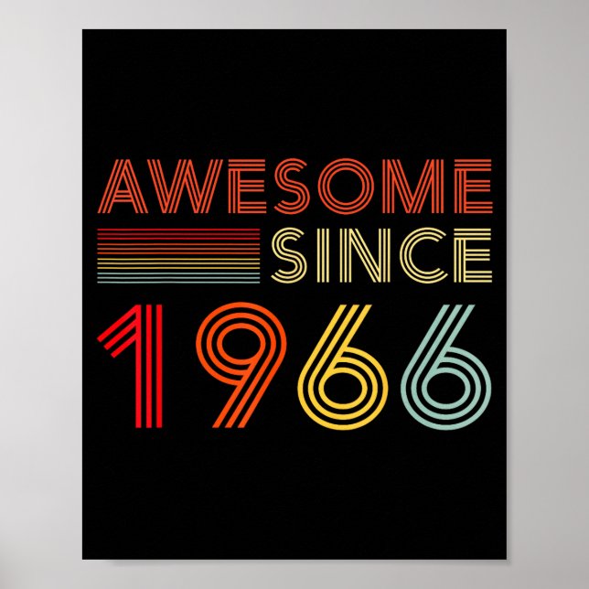 Poster Awesome 60 Birthday Decorations Men 60yr 1966 60th (Frente)