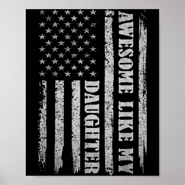 Poster Awesome Like My Daughter Men Funny For Dad Fathers (Frente)