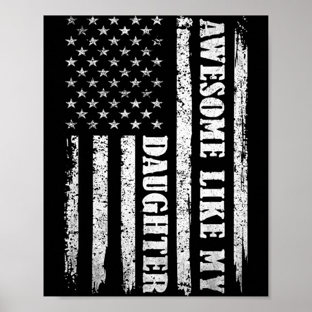 Poster Awesome Like My Daughter Men Funny For Dad Fathers (Frente)