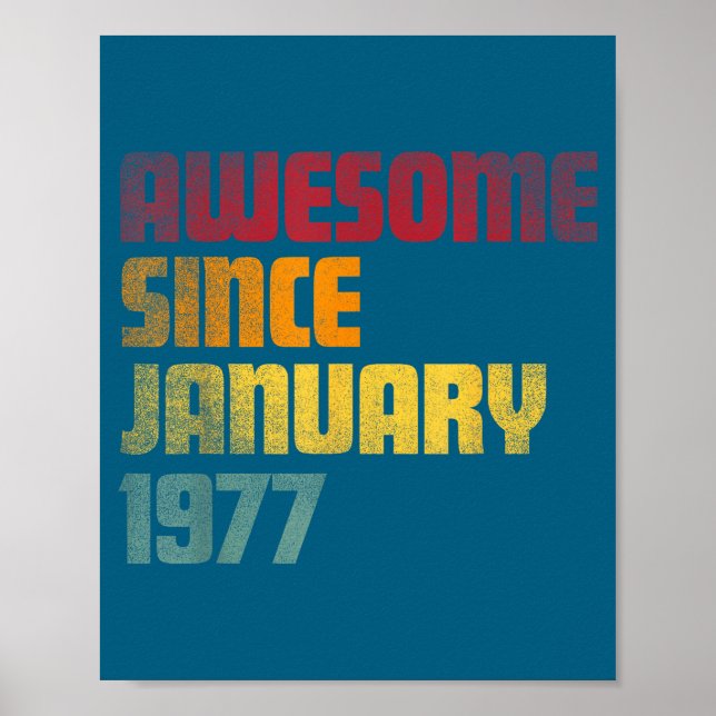 Poster Awesome Since January 1977 49th Birthday - Vintage (Frente)