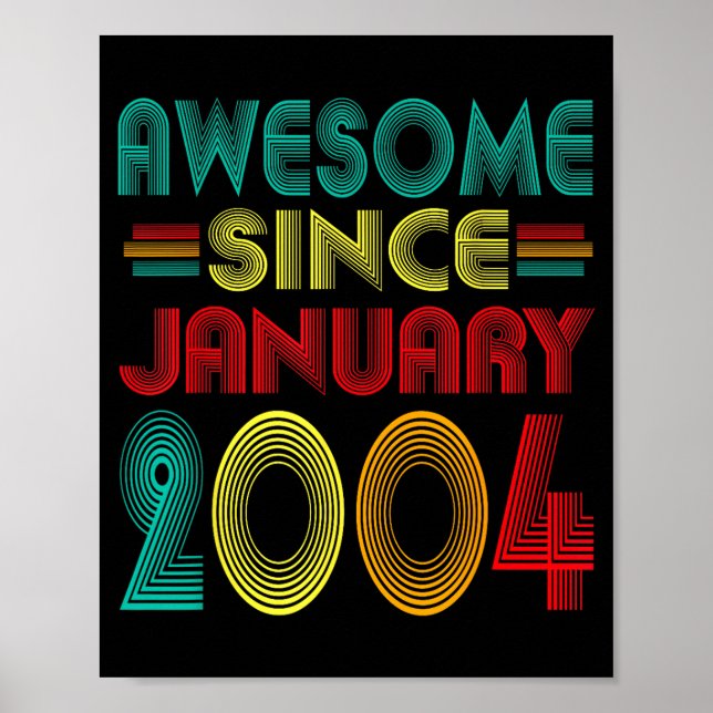 Poster Awesome Since January 2004 Years 22nd Bday Funny V (Frente)