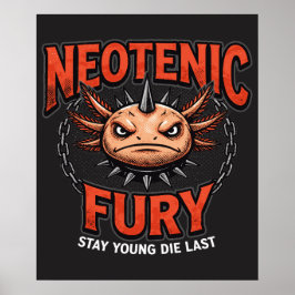 Poster Axolote de skate radical estilo retrô anos 90 neon