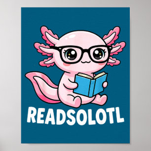Poster Axolote lê livros traje leitura legal livro infant