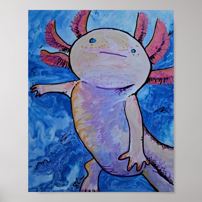 Poster Axolote Rosa  (Frente)