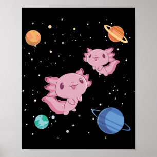 Poster Axolotl Amadurece Animais Cudos No Espaço Axolotal
