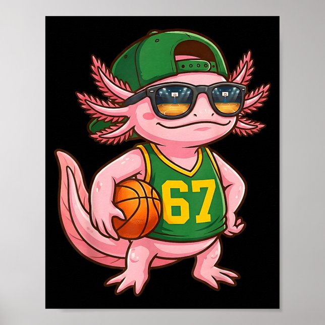 Poster Axolotl Basketball 67 Gen Alpha Slang Srts Men Boy (Frente)