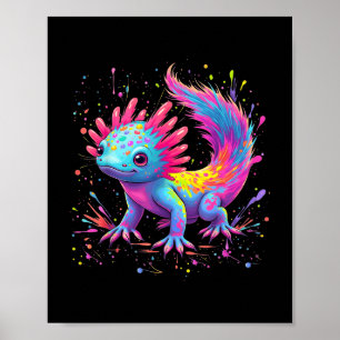 Poster Axolotl Bonita Arte Colorida Kawaii Axolotl