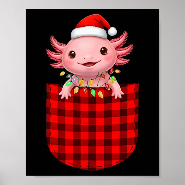 Poster Axolotl Buffalo Red Plaid Cket Christmas Funny Men (Frente)