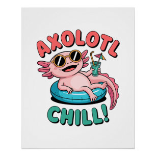 Pôster Axolotl Chill! – Axolotl de Verão Legal