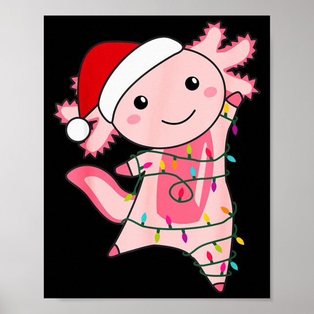 Poster Axolotl Christmas Fairy Light Christmas Axolotl  (Frente)