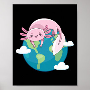 Poster Axolotl Dia da Terra Engraçado Para O Ambiente Pla