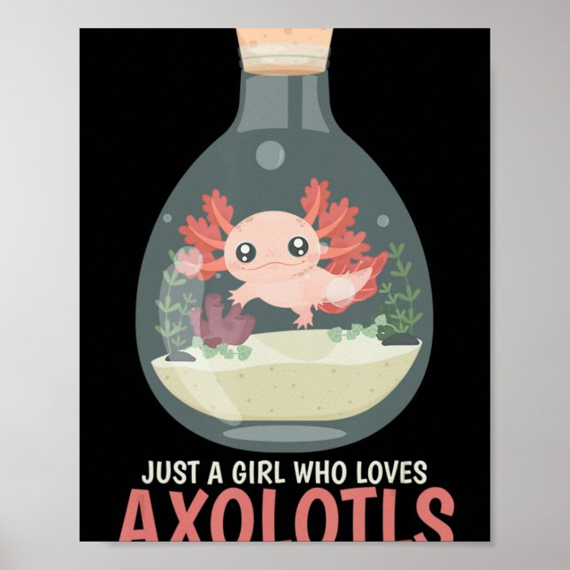 Poster Axolotl Fish Tank Axolotl questiona animação bonit (Frente)