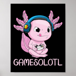 Poster Axolotl Gamer Gamesolotl Kawaii Jogos Para Meninos