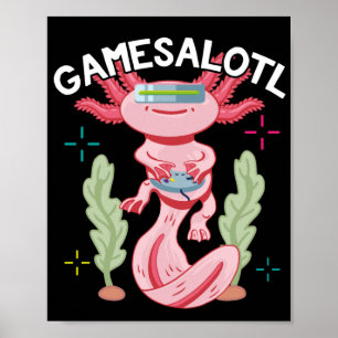 Poster Axolotl Gamesalotl Kawaii