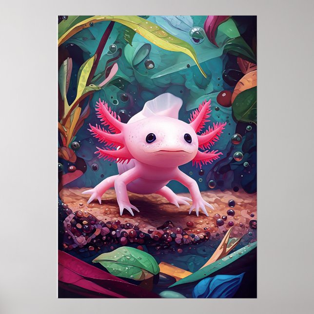 Poster Axolotl, o Sonhador Submarino (Frente)