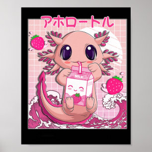 Poster Axolotl Pastel Gótico Morango Agita Anime Ae